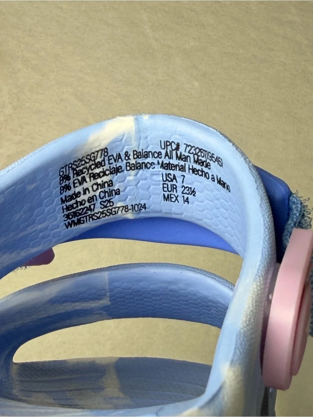 Ozark Trail Toddler Blue Pink Water Sandals Size 7